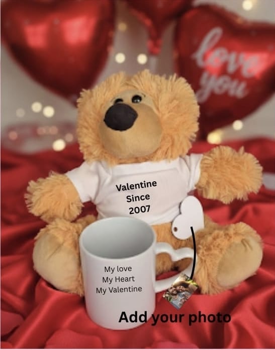 Teddy, Mug & keyring Gift set